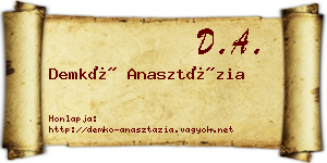 Demkó Anasztázia névjegykártya